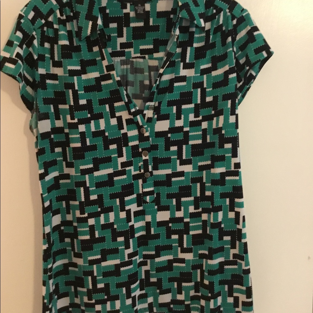 Short sleeved button down blouse
